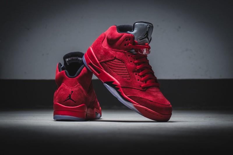 Jordan 5 best sale retro red suede